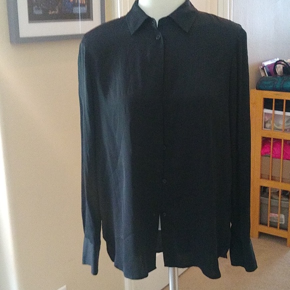 VINCE black silk blouse size small - Picture 1 of 8
